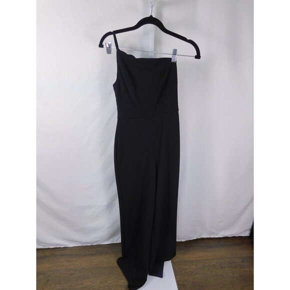 Crystal Sky Jumpsuit Womens XS Black One Shoulder Wide Leg Formal Evening Chic - Picture 1 of 10